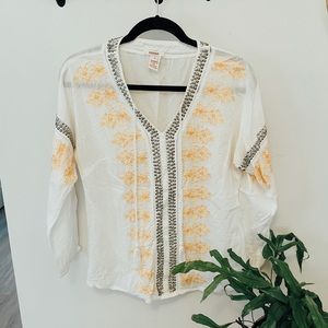 Sundance Embroidered White Blouse
